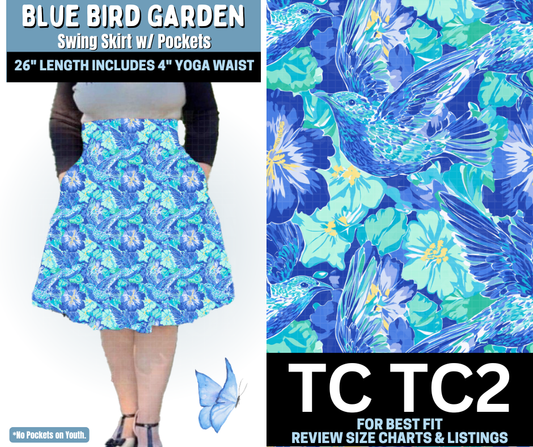 Blue Bird Garden Swing Skirt