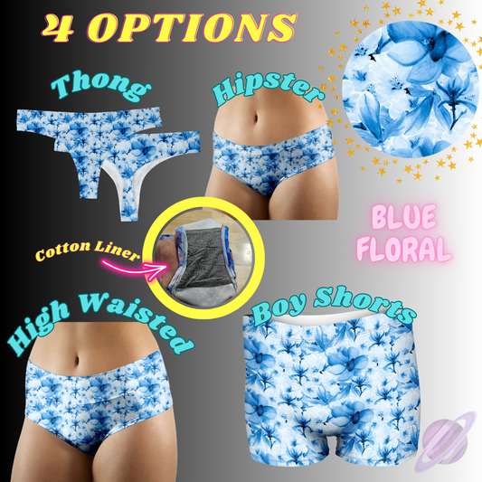 BLUE FLORAL- UNDERWEAR 3 PREORDER CLOSING 3/27