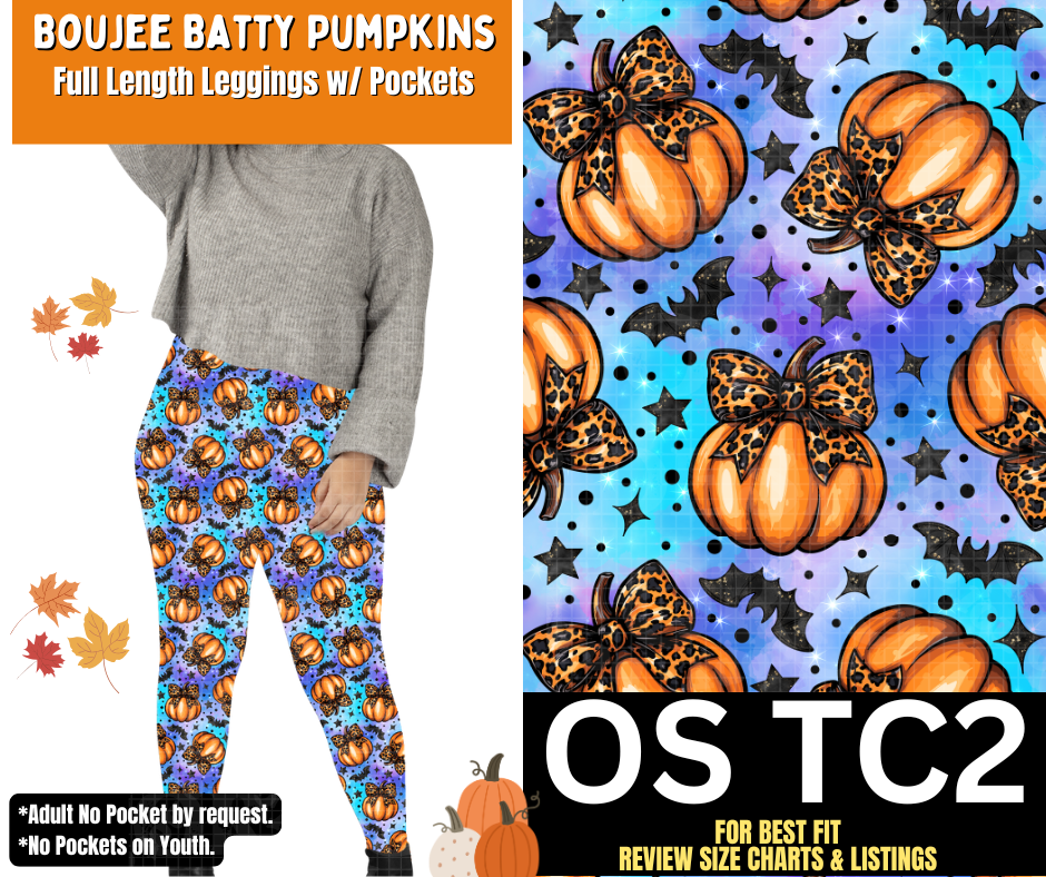 Boujee Batty Pumpkins Full Length Leggings w/ Pockets