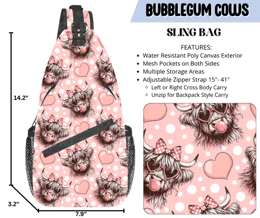 Bubblegum Cows Sling Bag