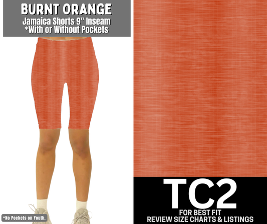 Burnt Orange Jamaica Shorts w/ Pockets