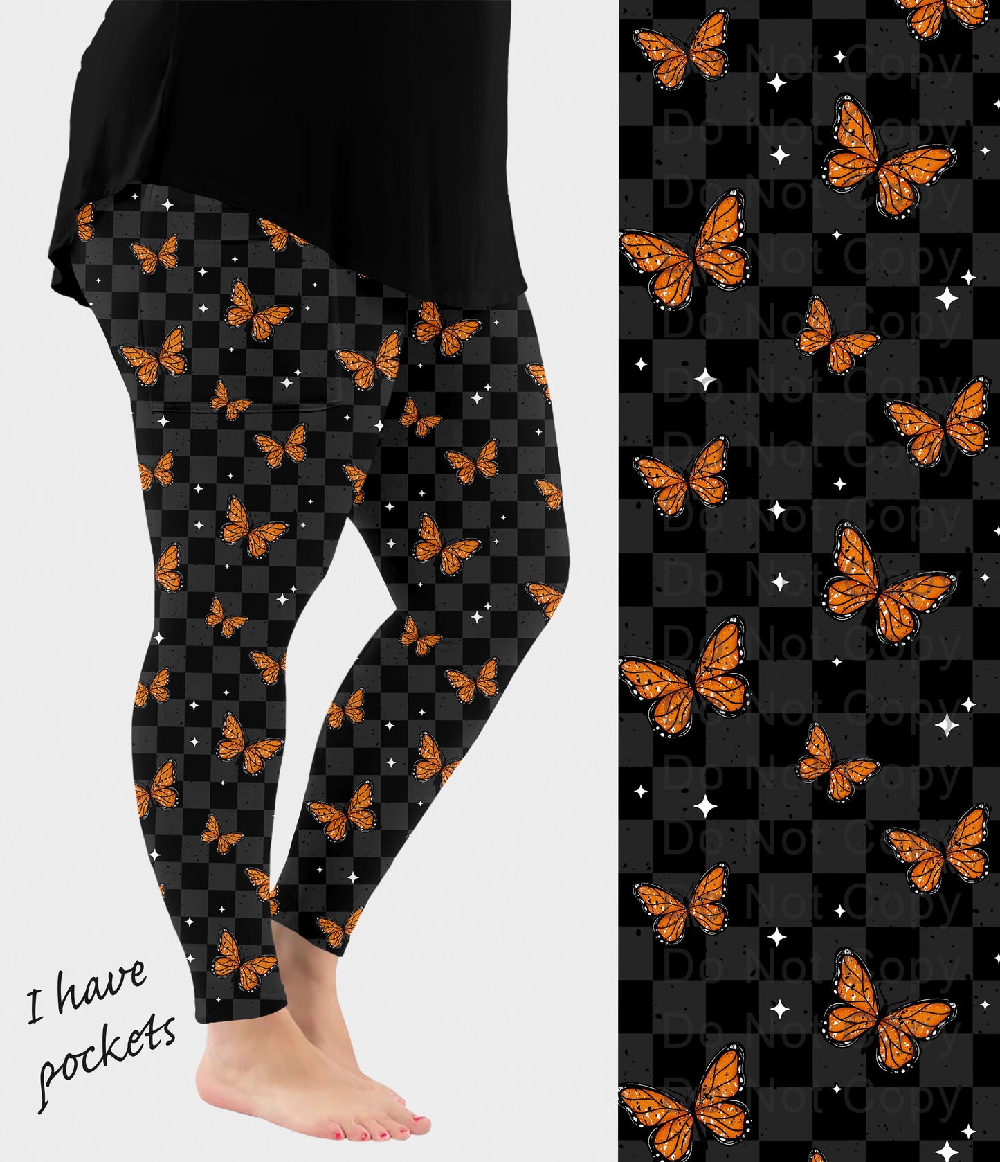 RTS - Butterfly Check Leggings w/ Pockets