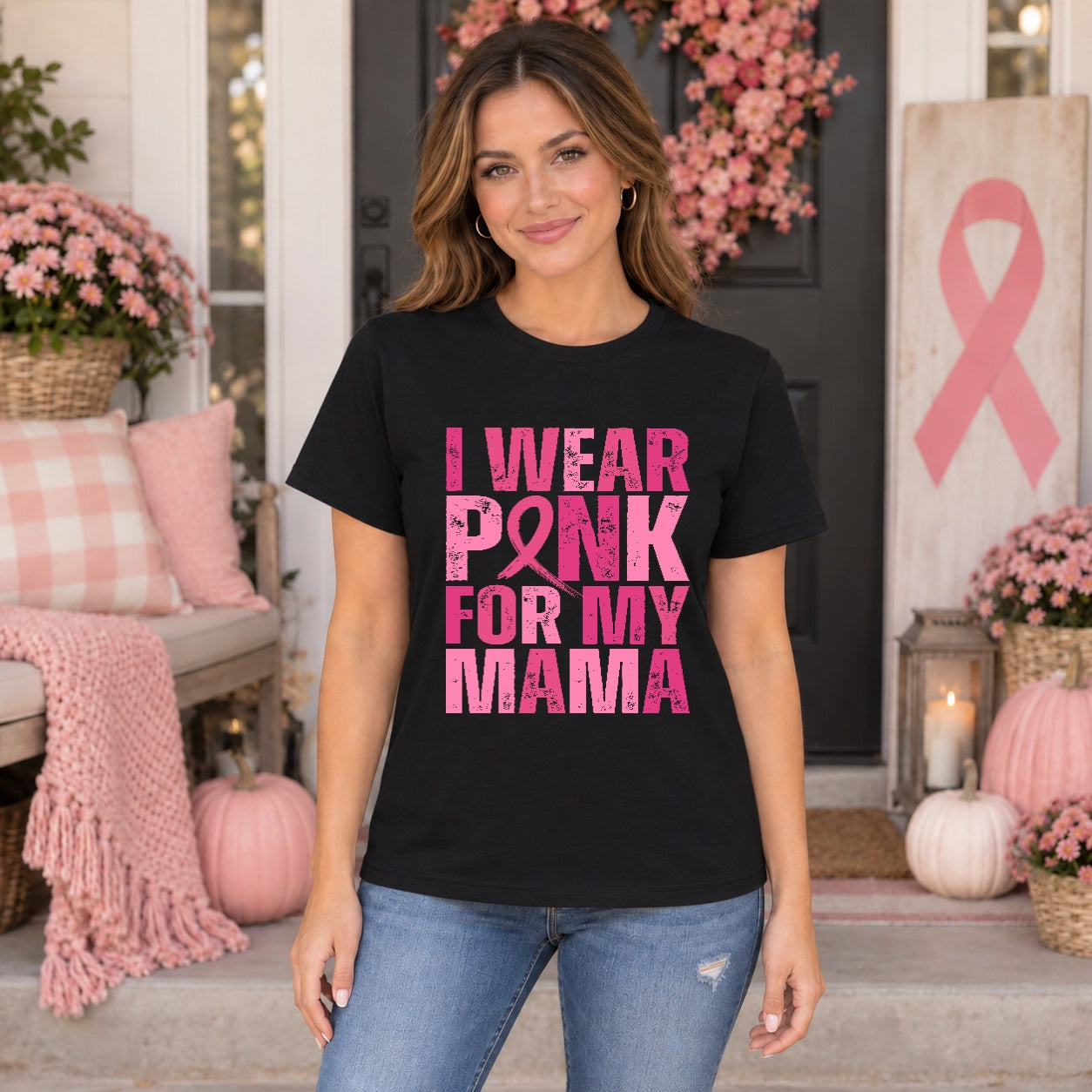 I Wear Pink For My Mama Tshirt