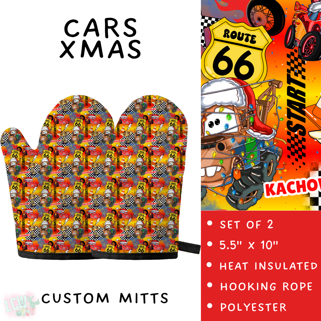 Batch #591 - Baking Spirits Bright 3 - Closes 9/28 - ETA mid/late Nov - Cars Xmas Oven Mitts