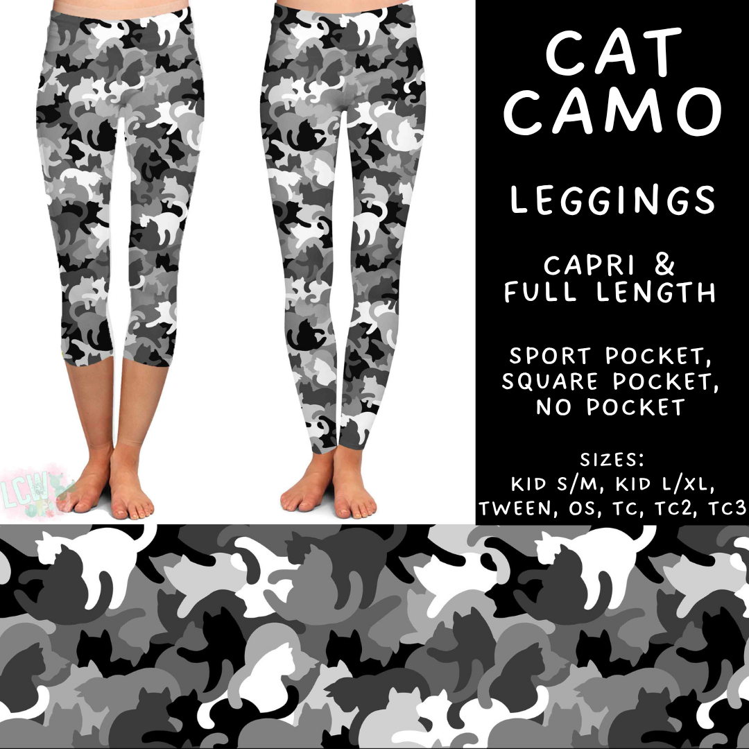 Batch #603 - September Request Run - Closes 10/26 - ETA mid/late Dec - Cat Camo Full and Capri Length Leggings