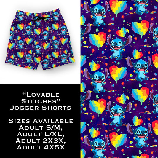 Lovable Stitches Jogger Shorts with Pockets