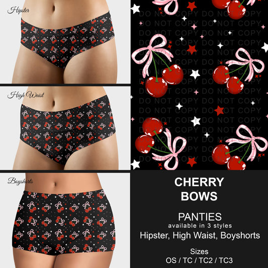 B306 - Preorder Cherry Bows Panties (Closes 8/07. ETA mid October)