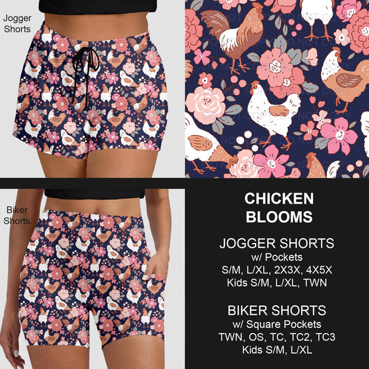 B281 - Preorder Chicken Blooms Jogger/Biker Shorts (Closes 3/25. ETA: early June)