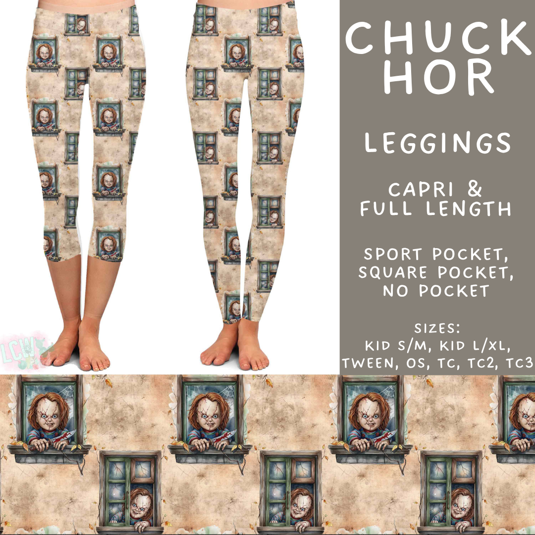 Batch #571 - Horror Windows - Closes 8/17 - ETA mid Oct - Chuck Hor Full and Capri Length Leggings
