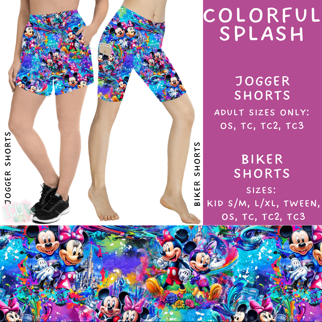Ready to Ship - Batch #360 - Colorful Splash Biker Shorts - OS