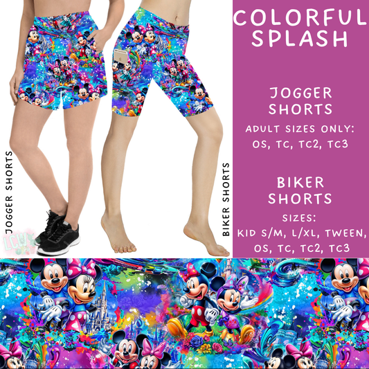 Ready to Ship - Batch #360 - Colorful Splash Biker Shorts - OS