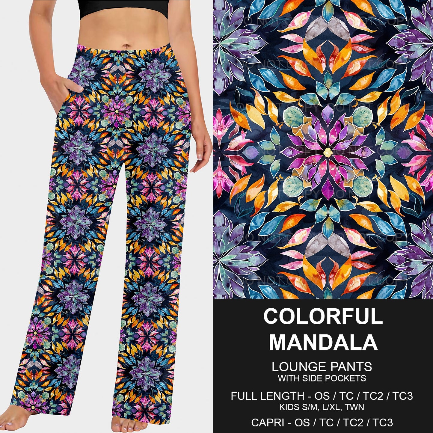 B208 - Preorder Colorful Mandala Lounge Pants (Closes 1/26. ETA: early May)