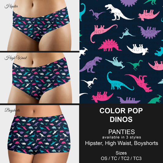 B306 - Preorder Color Pop Dinos Panties (Closes 8/07. ETA mid October)