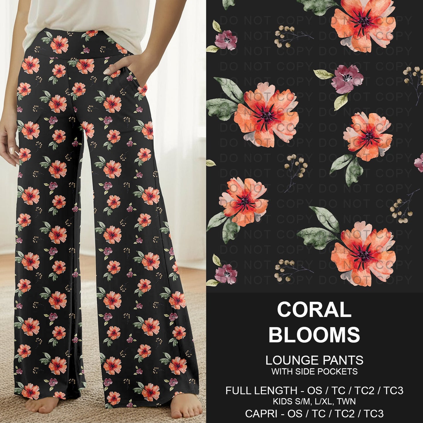 B293 - Preorder Coral Blooms Lounge Pants (Closes 5/31. ETA: early Aug.)