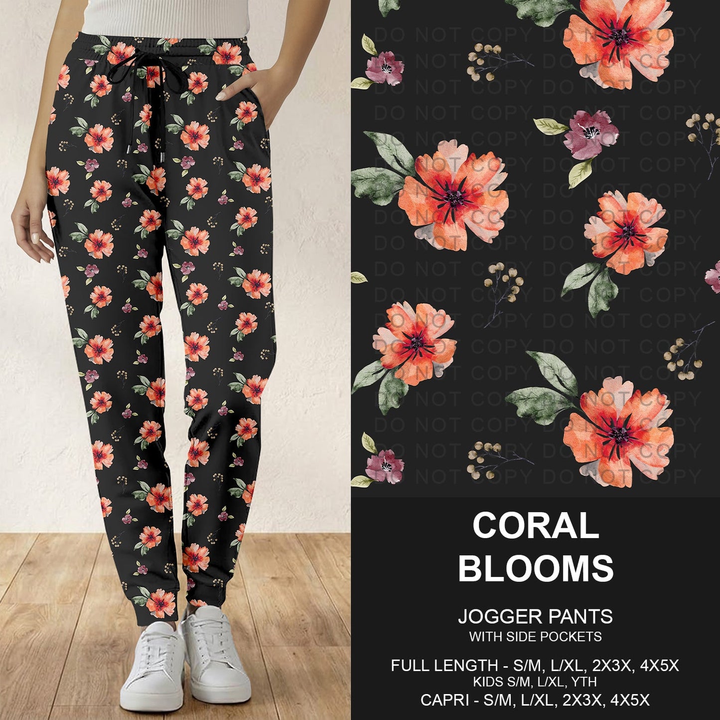 B293 - Preorder Coral Blooms Joggers (Closes 5/31. ETA: early Aug.)