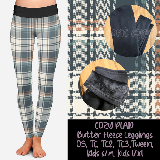 COZY PLAID - BUTTER FLEECE LINED LEGGINGS