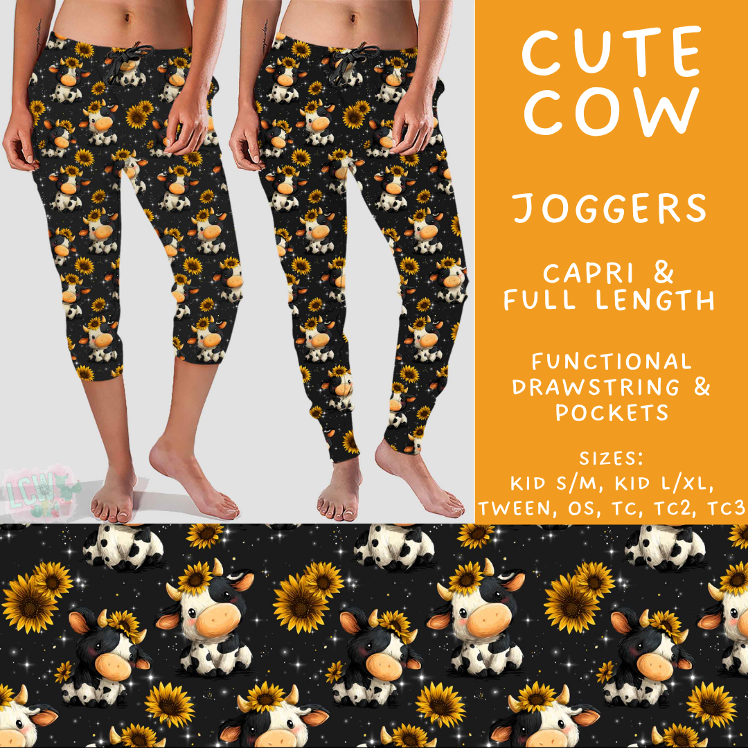 Batch #603 - September Request Run - Closes 10/26 - ETA mid/late Dec - Cute Cow Full and Capri Length Joggers
