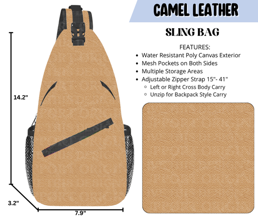 Camel Leather Sling Bag