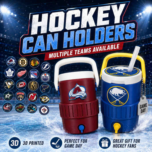 HOCKEY FAVS-3D PRINTED CUSTOM 12 OUNCE CAN HOLDERS