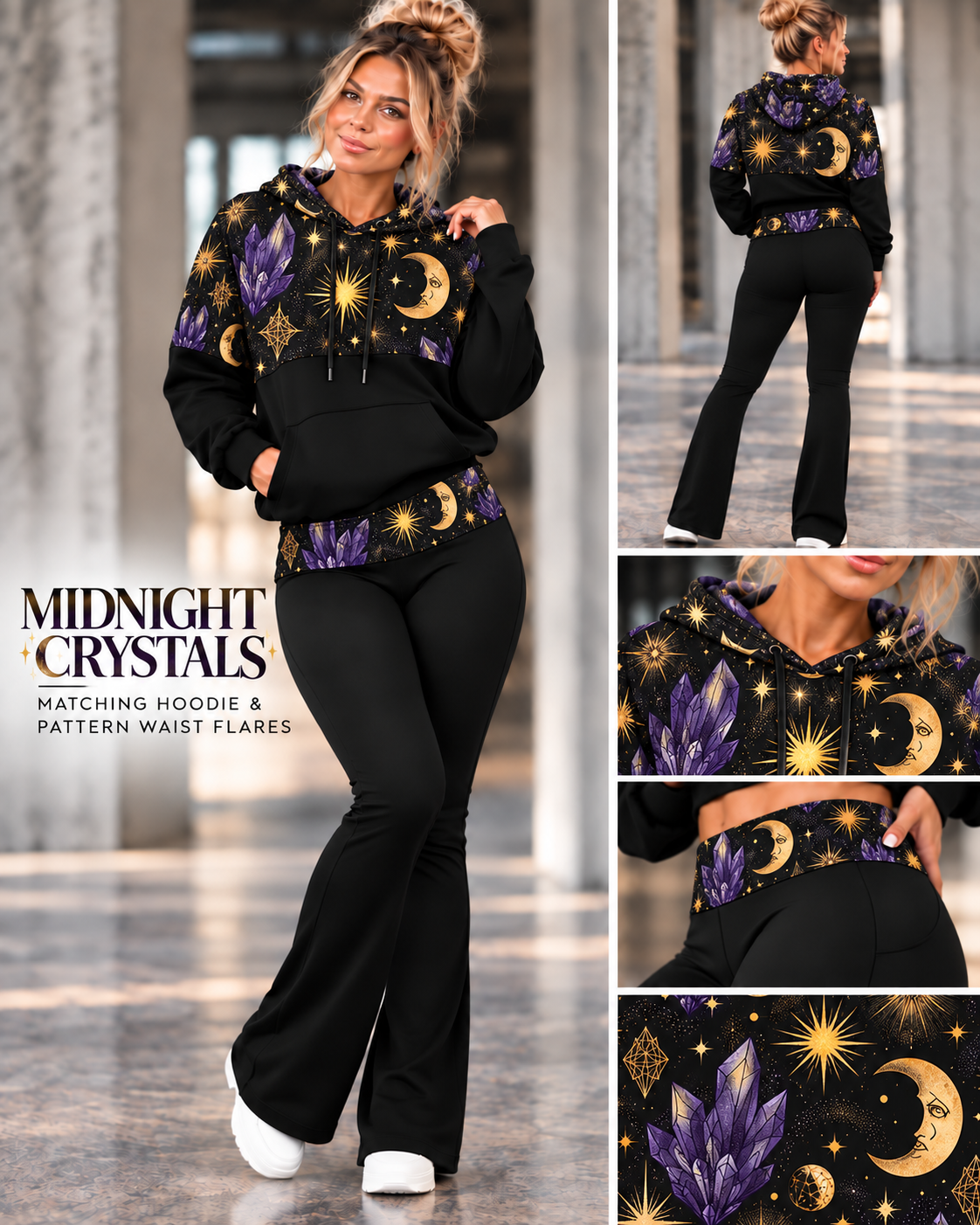 MIDNIGHT CRYSTALS-PATTERN BLOCK HOODIE-PREORDER CLOSING 10/9