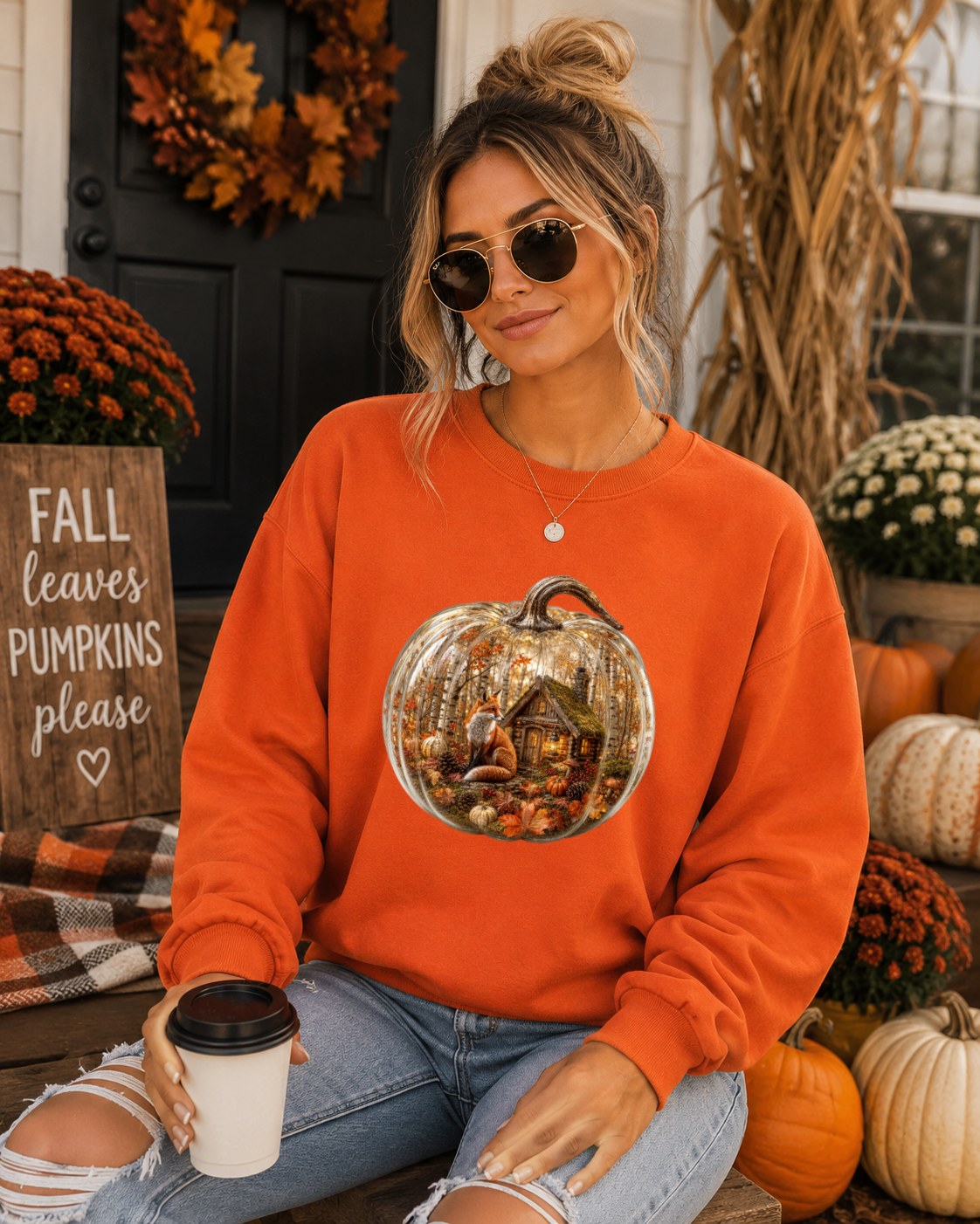 Cozy Pumpkin Fox House Sweatshirt