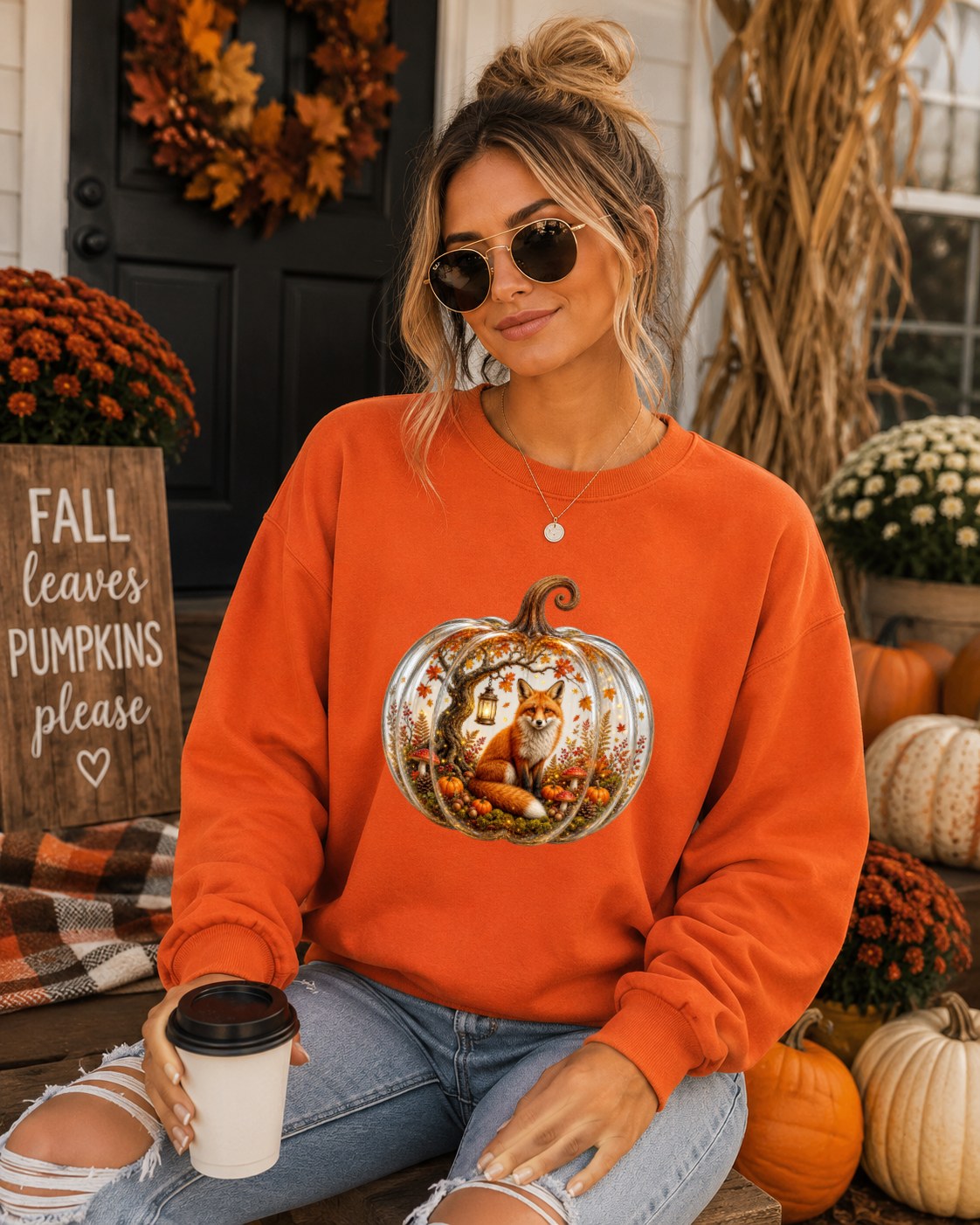 Cozy Pumpkin Fox Sweatshirt