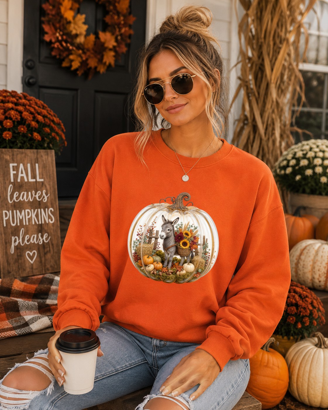 Cozy Pumpkin Donkey Sweatshirt