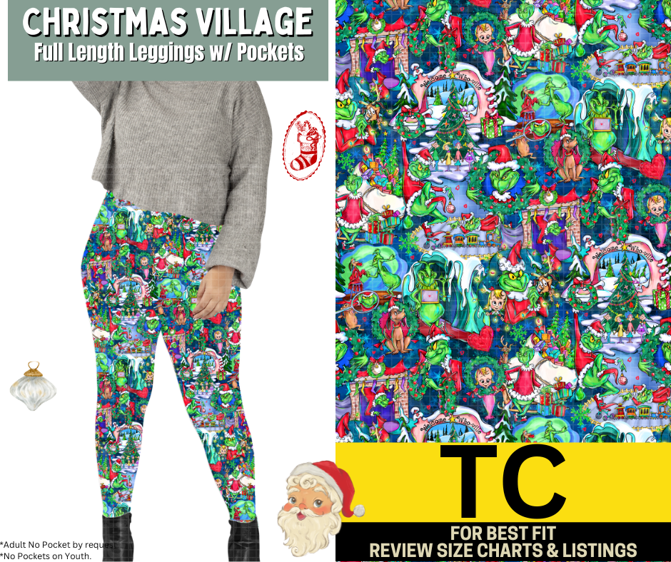 Christmas Village Full Length Leggings w/ Pockets