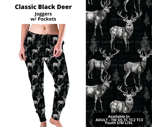 Preorder! Closes 11/27. ETA Feb. Classic Black Deer Joggers