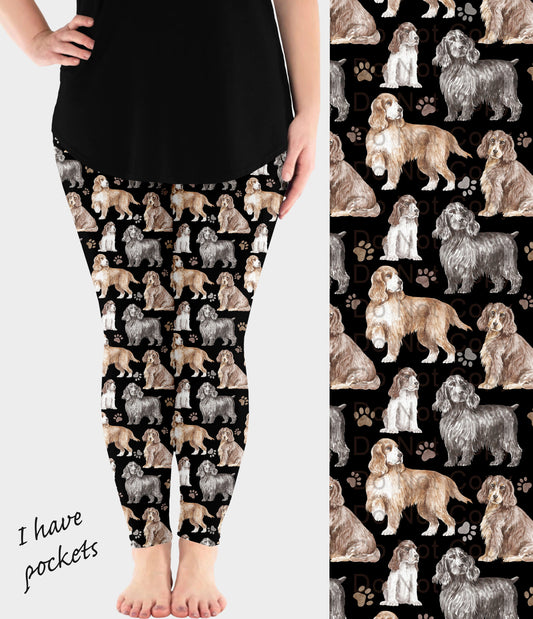 RTS - Cocker Spaniel Dog Breed Leggings w/ Pockets