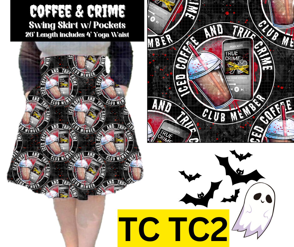 Coffee & Crime Swing Skirt
