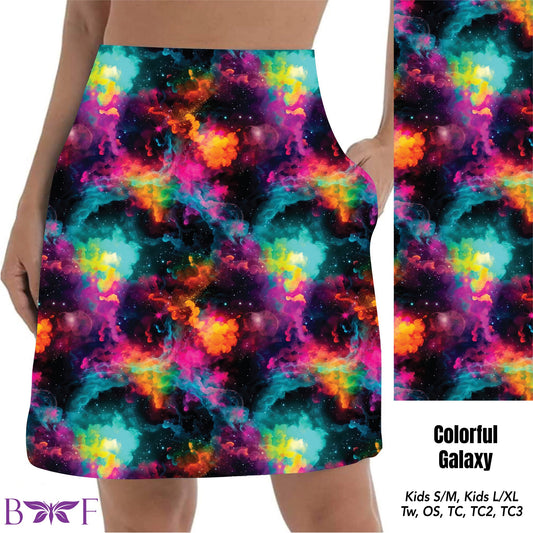 Colorful Galaxy Skort