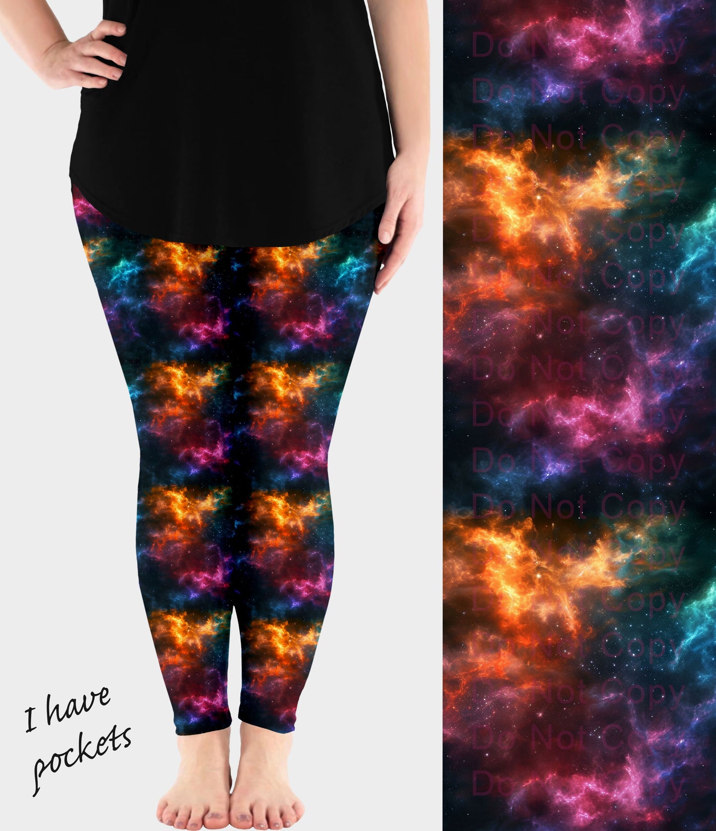 RTS - Colorful Galaxy Leggings w/ Pockets