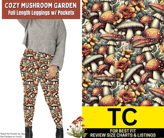 Cozy Mushroom Full Length Leggings w/ Pockets