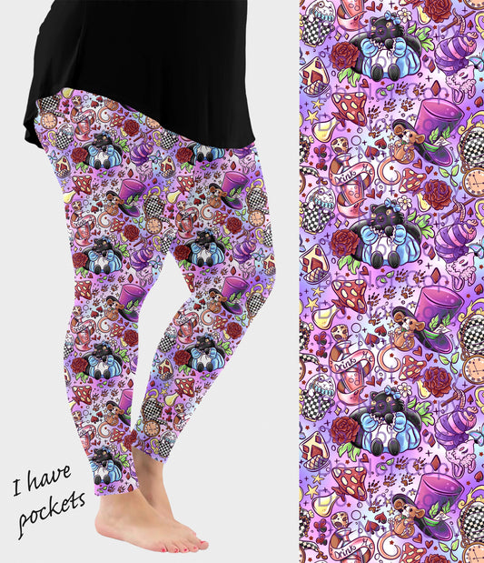 RTS - Critters in Wonderland Leggings with Pockets