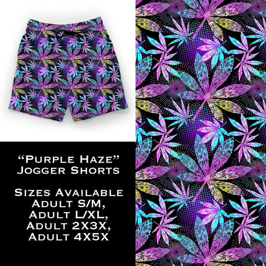 Purple Haze Jogger Shorts with Pockets