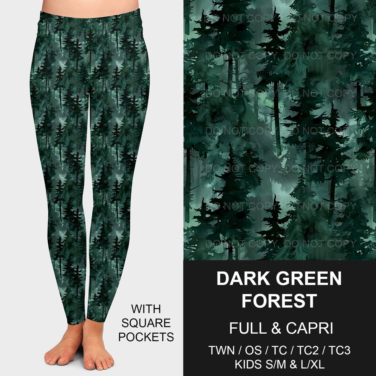 B208 - Preorder Dark Green Forest Leggings w/ Pockets (Closes 1/26. ETA: early May)