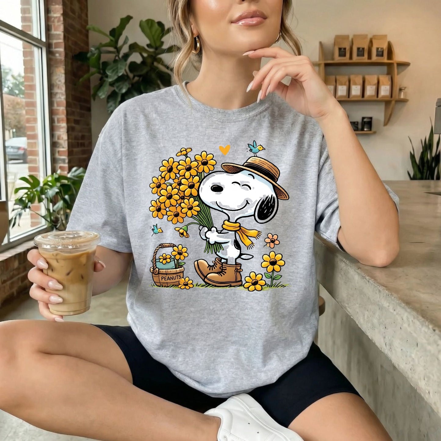 Dog with Flowers Tshirt