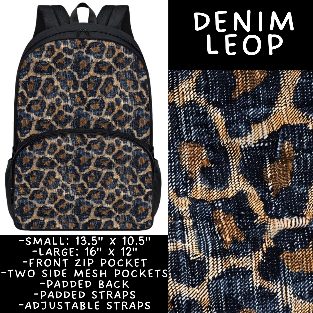 Batch #545 - Back to School 3 - Closes 6/19 - ETA early/mid August - Denim Leop Backpacks