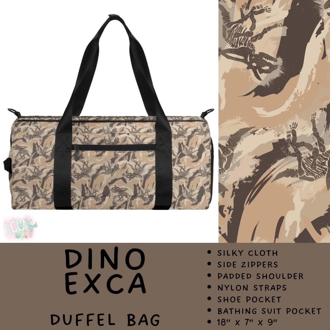 Batch #609 - Travel Collection 2 - Closes 11/6 - ETA early Jan - Dino Exca Duffel Bag