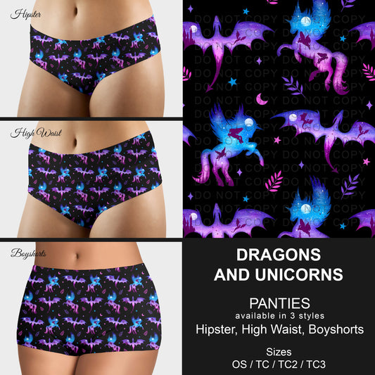 B306 - Preorder Dragons and Unicorns Panties (Closes 8/07. ETA mid October)