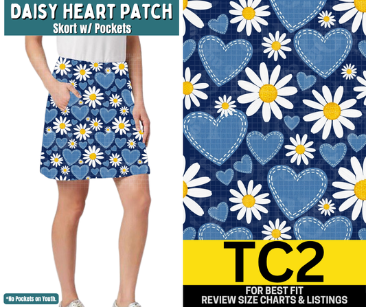 Daisy Heart Patch Skort