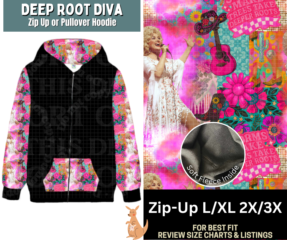 Deep Root Diva Zip-Up Hoodie