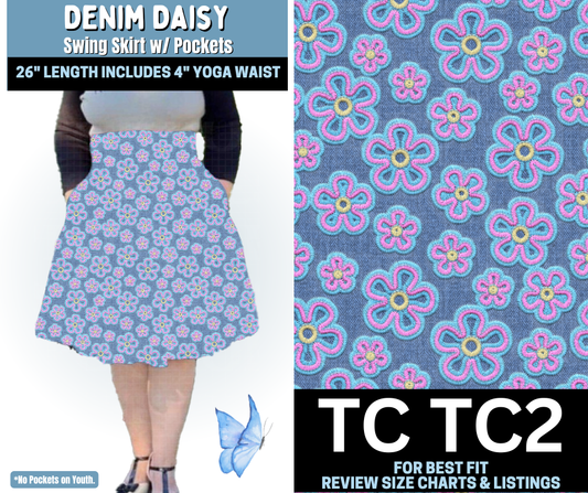 Denim Daisy Swing Skirt