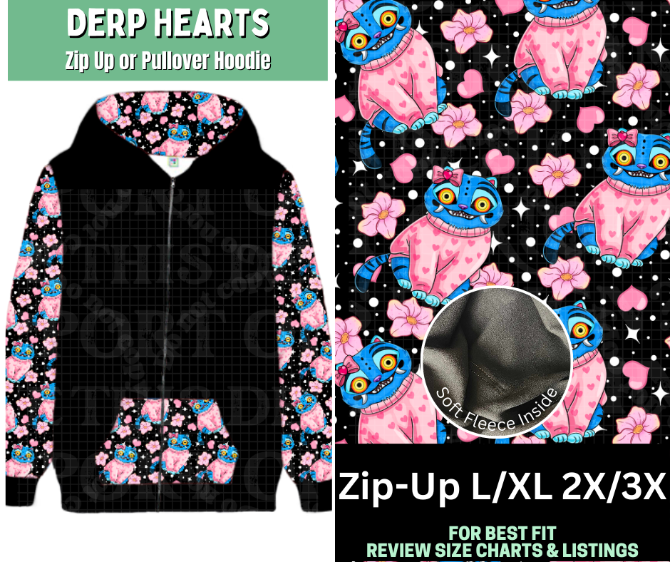 Derp Hearts Zip-Up Hoodie