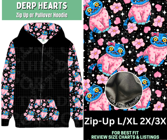 Derp Hearts Zip-Up Hoodie