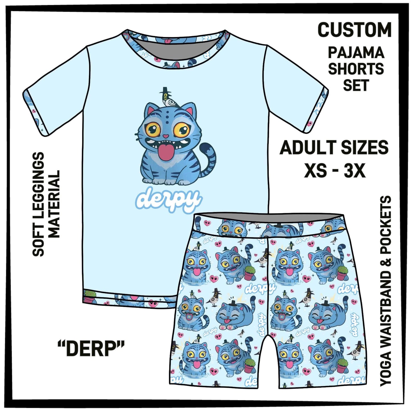 PS1S - Derp Pajamas Top & Shorts Set - Preorder Closing 7/1 ETA: Late Aug