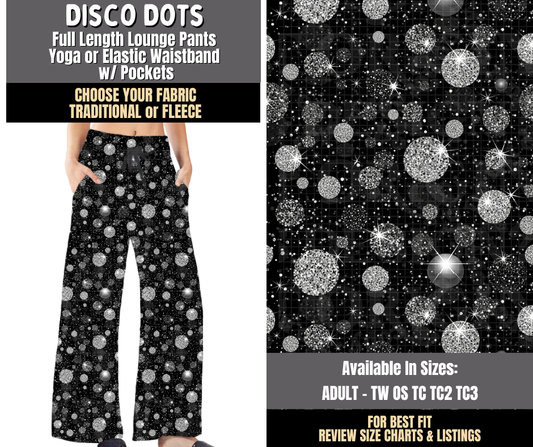 Preorder! Closes 8/3. ETA Nov. Disco Dots Lounge Pants Choose Fleece or Traditional