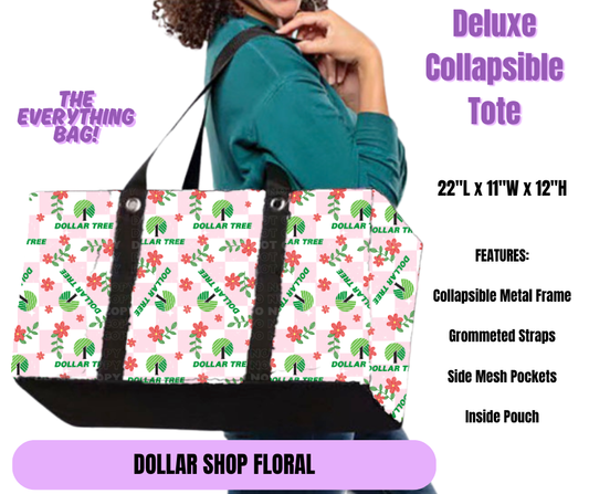 Dollar Shop Floral Collapsible Tote