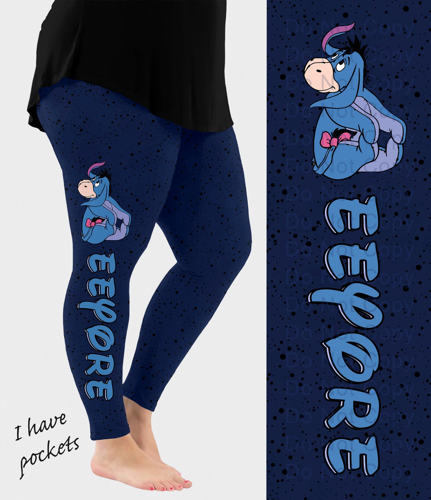 RTS - Donkey Side Design Leggings w/ Pockets